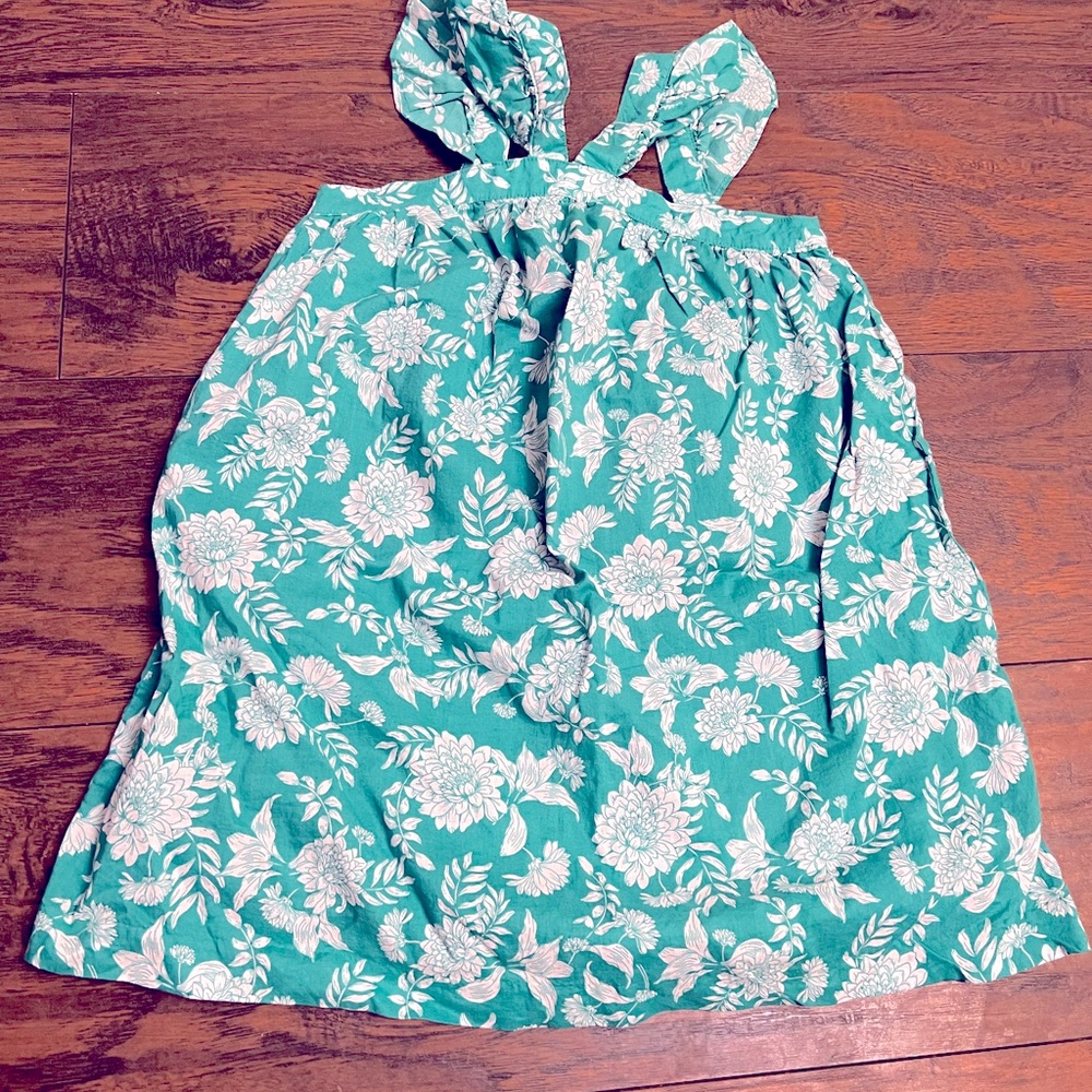 janie and jack green floral tropical dress size 6